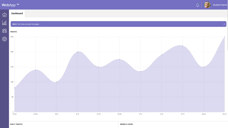 Screenshot of the Web App dashboard website